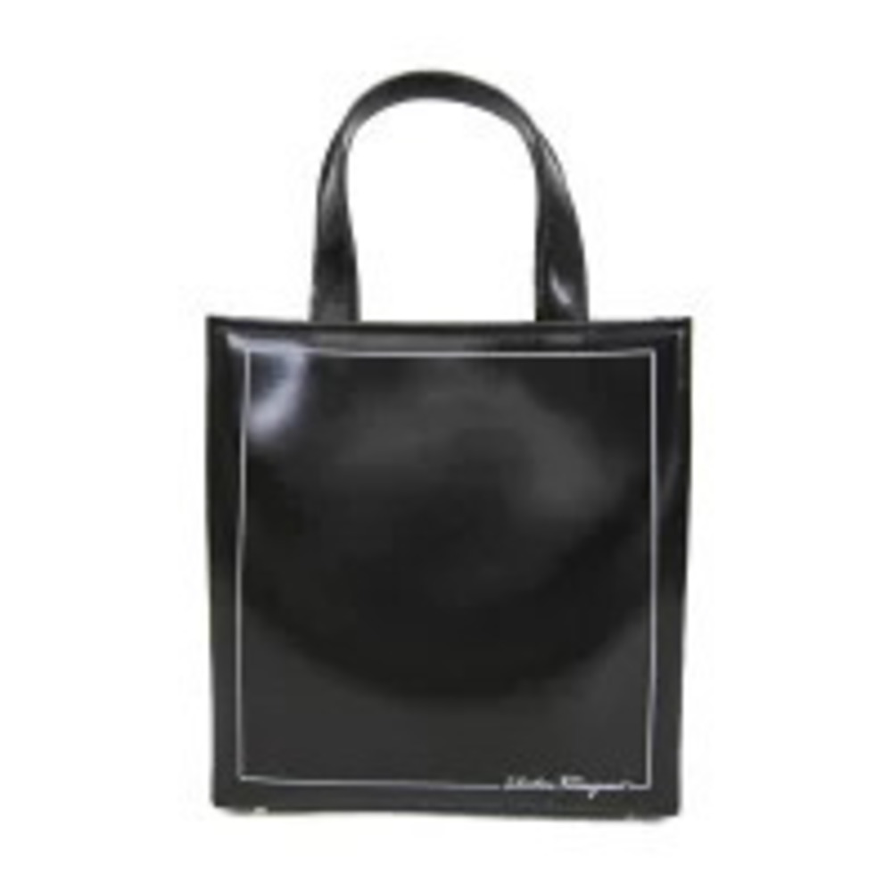 Salvatore Ferragamo Gancini Leather 2Way Shoulder Bag Black